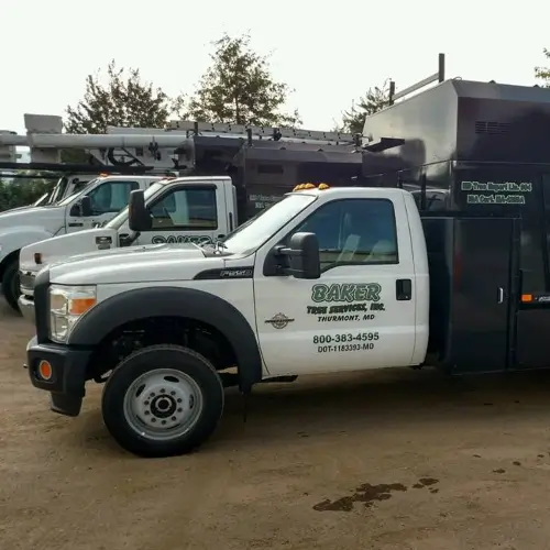 Baker Tree Services service trucks | Professional tree services in Western Maryland